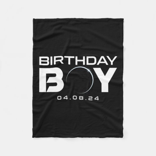 Solar Eclipse Birthday Boy insgesamt 8. April 2024 Fleecedecke (Vorderseite)