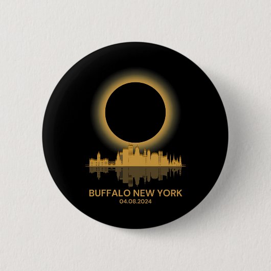 Solar Eclipse Buffalo New York Souvenir Totality Button (Vorderseite)