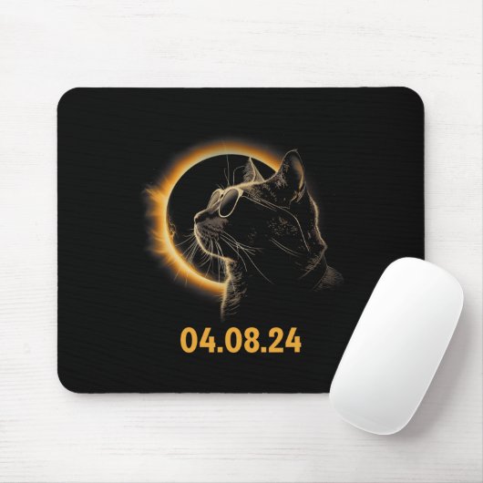 Solar Eclipse Cat Solar Eclipse Brille Cat Funny Mousepad (Mit Mouse)