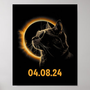 Solar Eclipse Cat Solar Eclipse Brille Cat Funny Poster