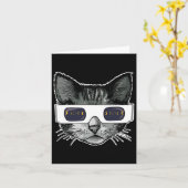 Solar Eclipse Cat Wearing Solar Eclipse Brille Karte (Gelbe Blume)