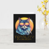 Solar Eclipse Cat Wearing Solar Eclipse Gles Karte (Gelbe Blume)