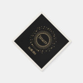 Solar Eclipse & Celestis Stars Black & Gold Watch Serviette (Ecke)