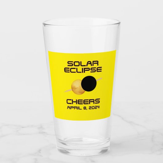 Solar Eclipse Cheers 8. April 2024 Glas (Vorderseite)
