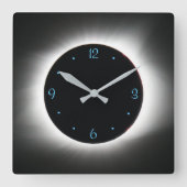 Solar eclipse clock quadratische wanduhr (Vorderseite)