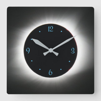 Solar eclipse clock quadratische wanduhr