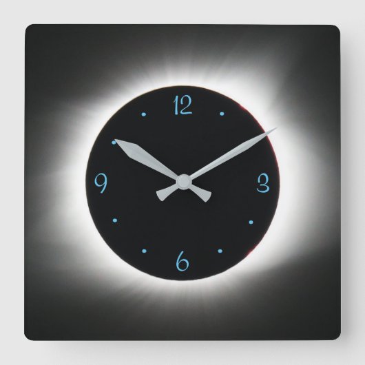 Solar eclipse clock quadratische wanduhr (Vorderseite)