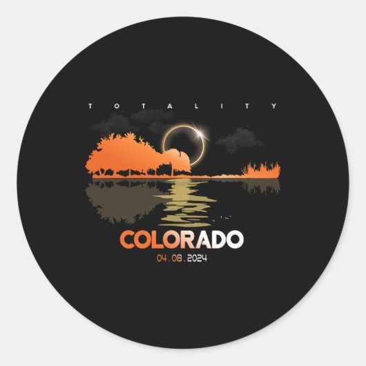 Solar Eclipse Colorado Gitarre Totality Runder Aufkleber (Vorderseite)