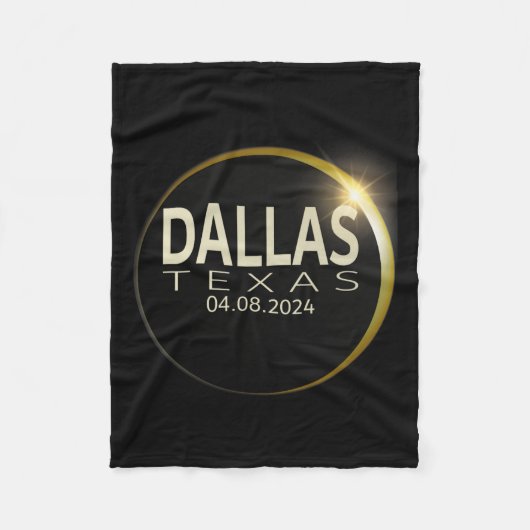 Solar Eclipse Dallas Texas 8. April 2024 Ecli Fleecedecke (Vorderseite)