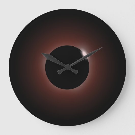 Solar Eclipse Dark Sun & Moon Große Wanduhr (Vorderseite)