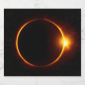 Solar Eclipse Dark Sun & Moon Schaumweinetikett (Einzelnes Label)