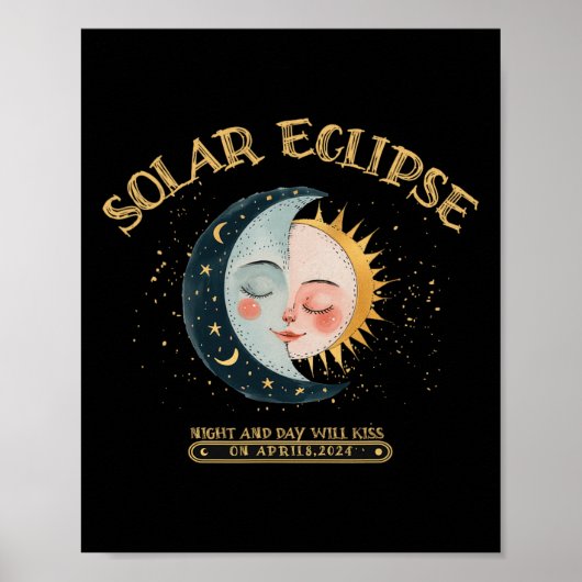 Solar-Eclipse-Design 4.08.24 Gesamtsolaröklipse 2 Poster (Vorne)