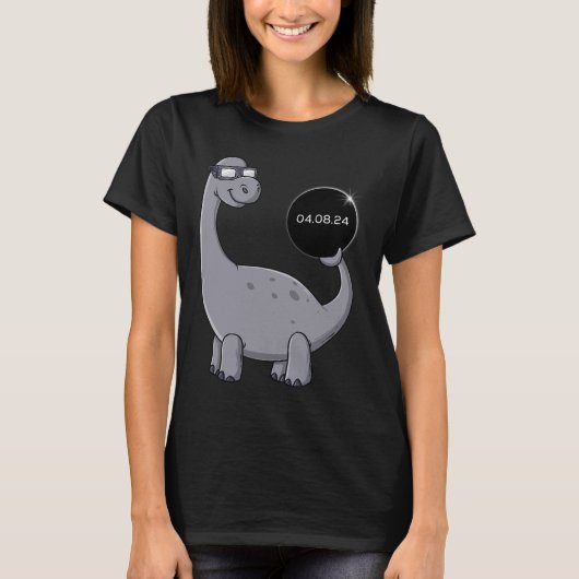 Solar Eclipse Dino 04.08.2024 Fun Kleinkind Boys G T-Shirt (Vorderseite)