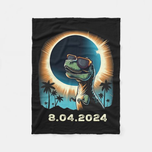 Solar-Eclipse-Dino mit Solar-Eclipse Fleecedecke (Vorderseite)