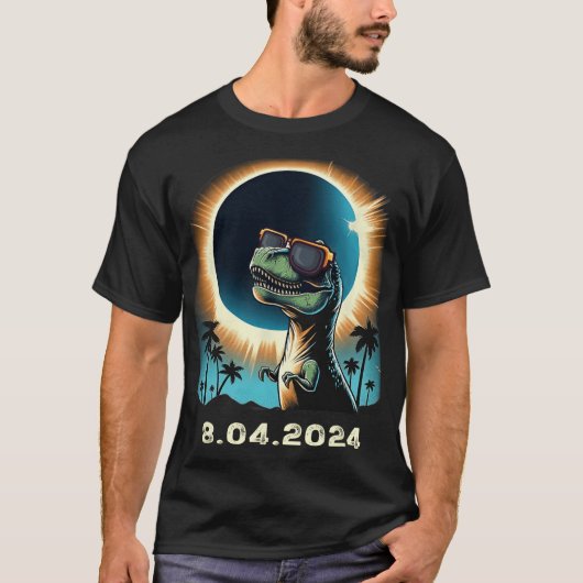Solar-Eclipse-Dino mit Solar-Eclipse T-Shirt (Vorderseite)