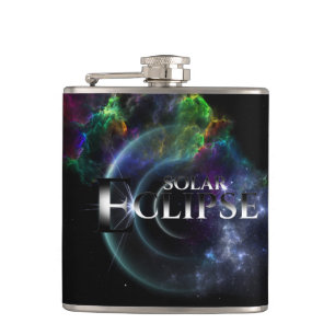 Solar Eclipse Fraktal Art Spacescape Flachmann