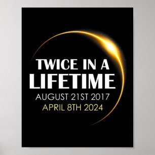 Solar Eclipse Fun zweimal im Leben 2024 Solar ecl Poster
