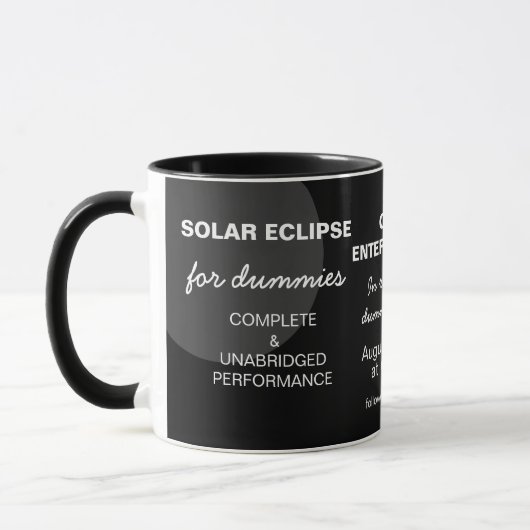 Solar-Eclipse für Dummies lustig anpassbar Tasse (Links)