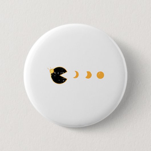 Solar Eclipse Gamer Eating Sun Retro Video Game Me Button (Vorderseite)