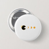Solar Eclipse Gamer Eating Sun Retro Video Game Me Button (Vorne & Hinten)