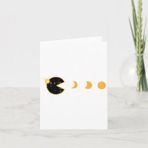 Solar Eclipse Gamer Eating Sun Retro Video Game Me Karte