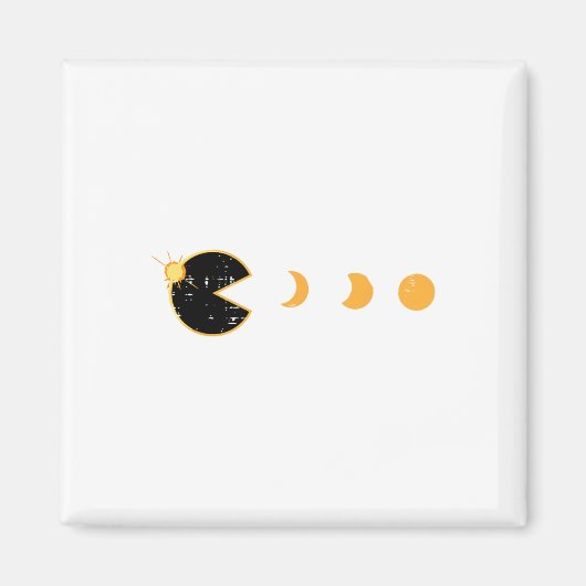 Solar Eclipse Gamer Eating Sun Retro Video Game Me Magnet (Vorne)