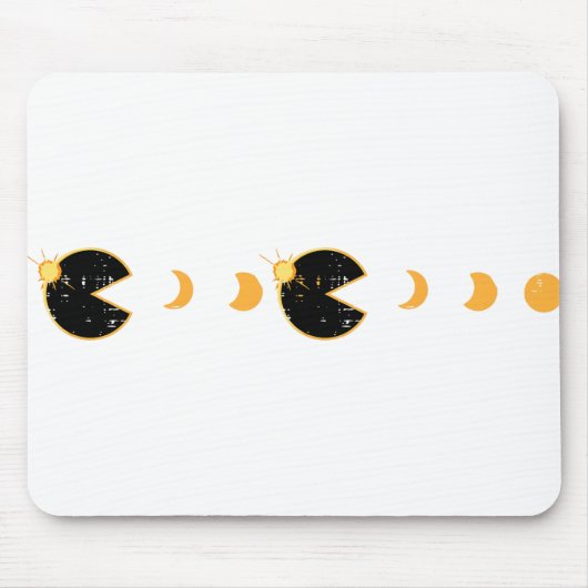Solar Eclipse Gamer Eating Sun Retro Video Game Me Mousepad (Vorne)