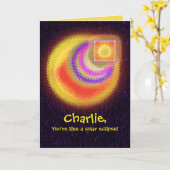 Solar Eclipse Geburtstagskarte Karte (Gelbe Blume)