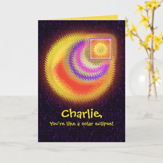 Solar Eclipse Geburtstagskarte Karte (Gelbe Blume)