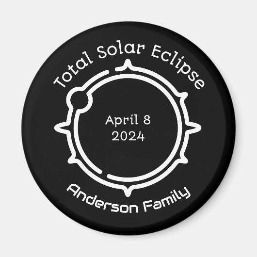 Solar Eclipse Geschenk 2024 Modernes Minimal Schwa Magnet (Vorne)