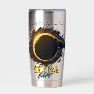 Solar Eclipse Geschenk 8. April 2024 Anpassbar Thermobecher