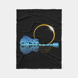Solar Eclipse Gitarre Nature Moon Retro Stil Guita Fleecedecke