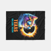 Solar-Eclipse-Gles insgesamt 2024 Cat Solar Eclips Fleecedecke (Vorderseite (Horizontal))