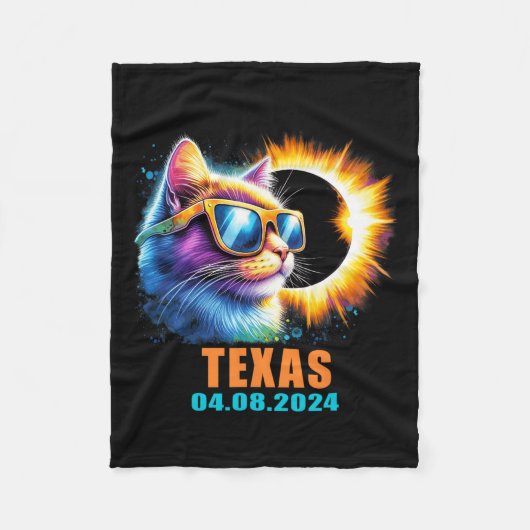 Solar-Eclipse-Gles insgesamt 2024 Cat Solar Eclips Fleecedecke (Vorderseite)
