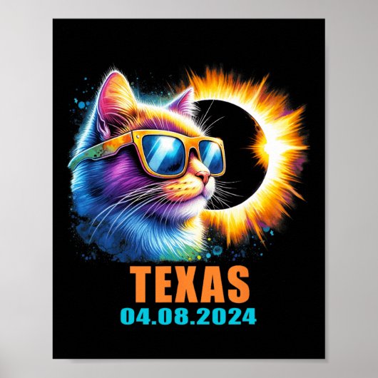 Solar-Eclipse-Gles insgesamt 2024 Cat Solar Eclips Poster (Vorne)