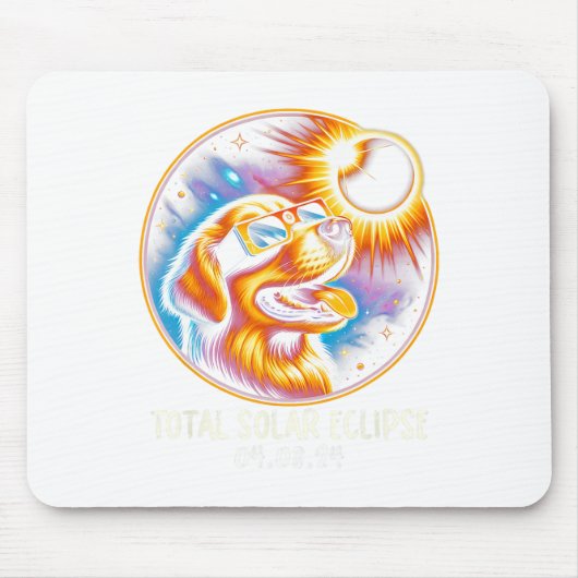 Solar Eclipse Golden Retriever Tragebrille Apr Mousepad (Vorne)