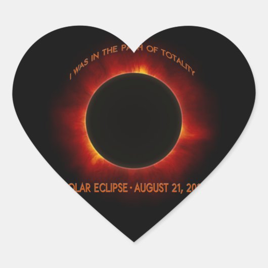 Solar-Eclipse Herz-Aufkleber (Vorderseite)