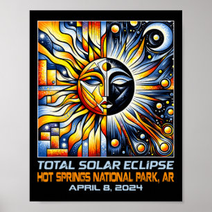 Solar-Eclipse-Hot-Springs Ar Arkansas insgesamt Poster