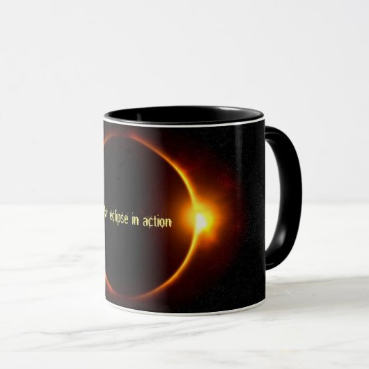 Solar Eclipse in Action Black 11 oz Combo Tasse (VorderseiteRechts)
