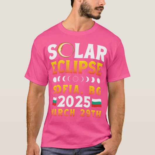 Solar Eclipse in Sofia BG 2025 März 29. Astronom T-Shirt (Vorderseite)