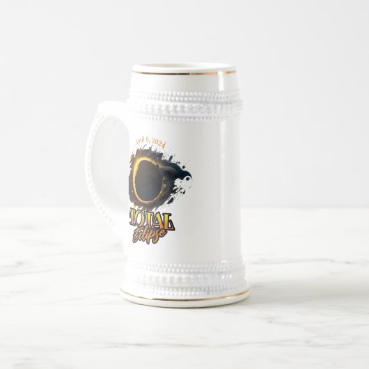 Solar Eclipse insges. 8. April 2024 Bierglas (Vorderseite Links)