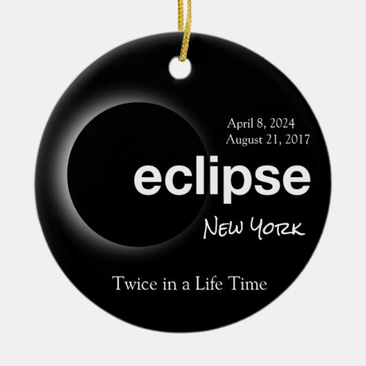Solar Eclipse insgesamt 2017 2024 New York Keramik Ornament (Vorne)