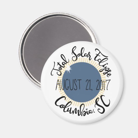 Solar Eclipse insgesamt 2017 Columbia SC Round Mag Magnet (Vorderseite/Rückseite)