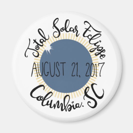 Solar Eclipse insgesamt 2017 Columbia SC Round Mag Magnet (Vorne)