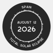 Solar Eclipse insgesamt 2026 Spanien Runder Aufkleber (Vorderseite)