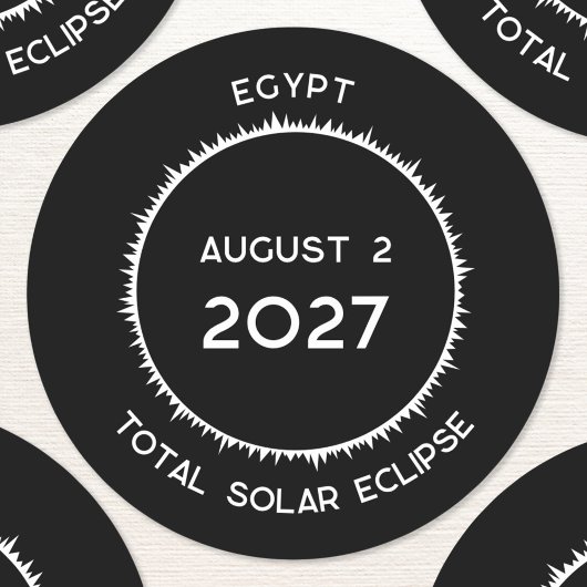 Solar Eclipse insgesamt 2027 Ägypten Runder Aufkleber