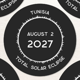 Solar Eclipse insgesamt 2027 Tunesien Runder Aufkleber