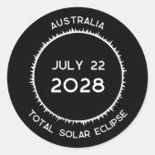 Solar Eclipse insgesamt 2028 Australien Runder Aufkleber (Vorderseite)