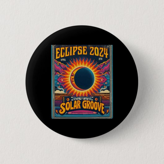 Solar Eclipse insgesamt 8. April 2024 Nord Button (Vorderseite)