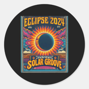 Solar Eclipse insgesamt 8. April 2024 Nord Runder Aufkleber